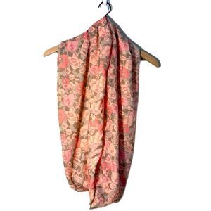 Infinity Scarf Floral Pink Gray.